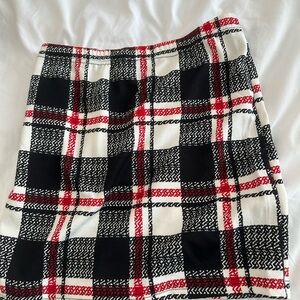 SHEIN Girls Plaid Split Hem Skirt